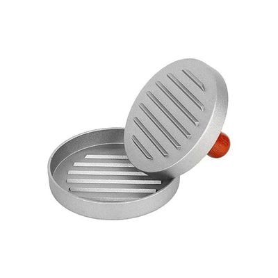 Aluminium Burger Press With Wooden Handle Silver/Red 34.8centimeter