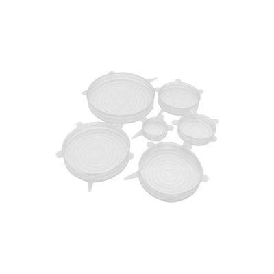 6-Piece Stretch Silicone Lids Clear