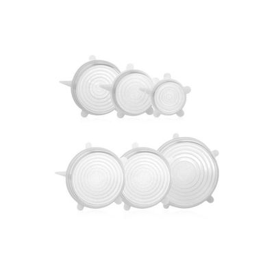 6-Piece Stretch Silicone Lids Clear