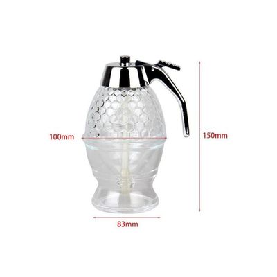 Bee Hive Acrylic Honey Syrup Dispenser Jar With Stand Clear