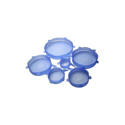 6-Piece Reusable Stretch Lids Blue