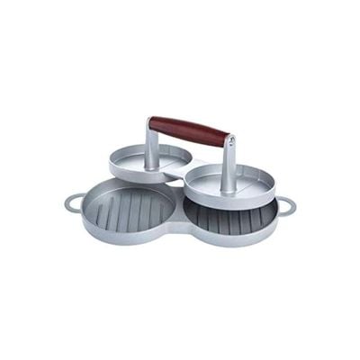 Aluminum Nonstick Double Burger Press Silver