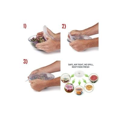 12-Piece Stretchable Food Storage Cover Lids Clear