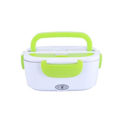 Portable Electric Lunch Box White/Green 23.8x10.8x10.8cm