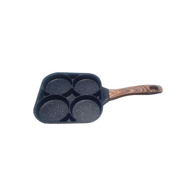 Non-Stick Wooden Handle Frying Pot Black/Brown 37x19x3cm