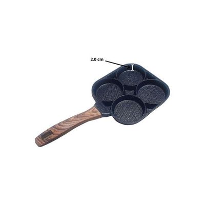 Non-Stick Wooden Handle Frying Pot Black/Brown 37x19x3cm