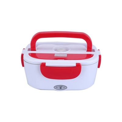 Portable Electric Lunch Box White/Red 24.5x11x11cm