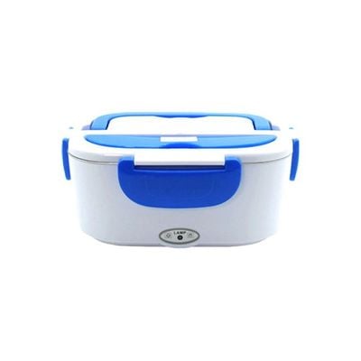 Portable Electric Lunch Box White/Blue 23.8x10.8x10.8cm