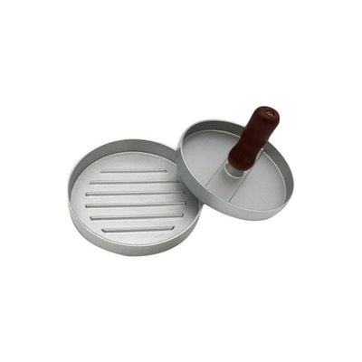 Aluminum Patty Maker Silver/Brown 118x118x80millimeter