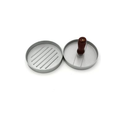 Aluminum Patty Maker Silver/Brown 118x118x80millimeter