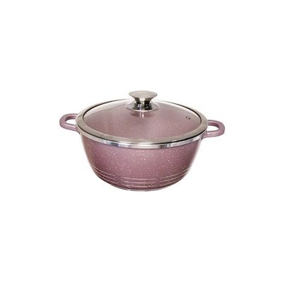 Non-Stick Ceramic Coated Casserole Cooking Pot Purple 24cm
