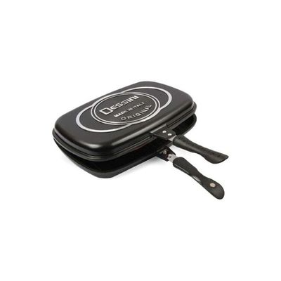 Double Grill Pan Black/Silver 36cm