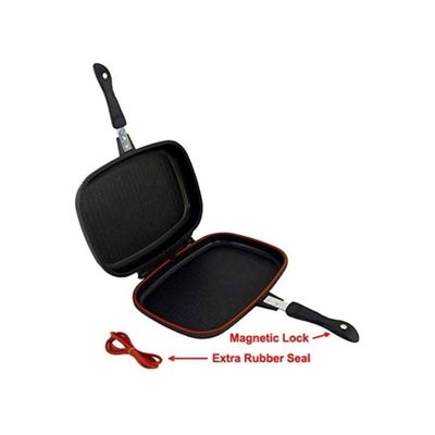 Aluminum Double Grill Pan Black 6x15x8centimeter