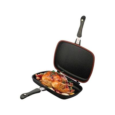 Aluminum Double Grill Pan Black 6x15x8centimeter