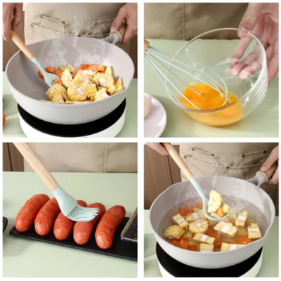12-Piece Silicone Cooking Utensil Set With Holder Multicolour One Size