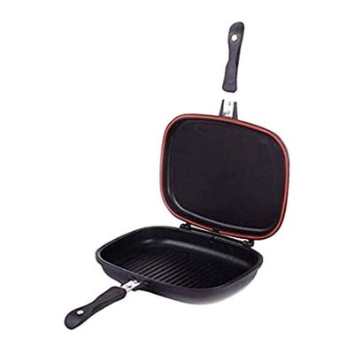 Double Sided Pressure Grill Pan Black 36centimeter