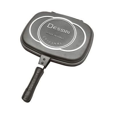 Aluminium Grilling Pan Black/Silver/Red 40cm