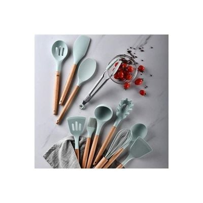 12-Piece Cooking Utensil Set Green/Brown One Size