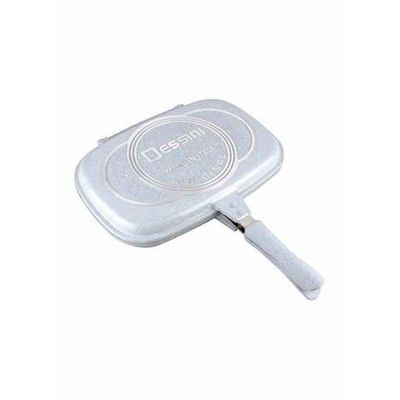 Two Sided Double Grill Non Stick Fry Pan Grey 40cm