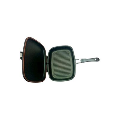 Double Sided Grilling Pan Black/Green/Silver 36centimeter