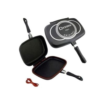 Double Non Stick Grill Pan Black 40centimeter