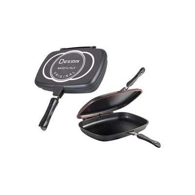 Aluminum Two-Sided Double Grill Non-stick Pressure Pan Black/White 40cm