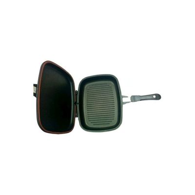 Two-Sided Double Grill Black/Silver 36cm