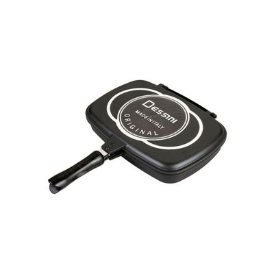 Double Grilling Pan Black/Silver/Red 40cm