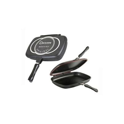 Double Grilling Pan Black/Silver/Red 40cm