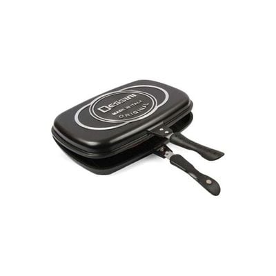 Double Grill Pan Black/Silver 40cm