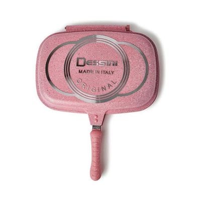 Granite Double Fry Pan Pink 40cm