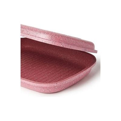 Granite Double Fry Pan Pink 40cm