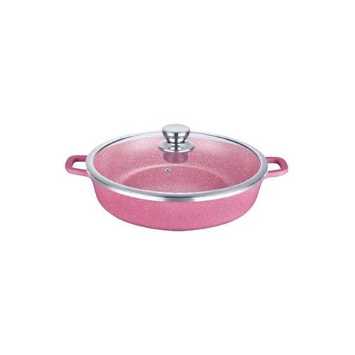 Shallow Cooking Pot Pink/Clear 36cm