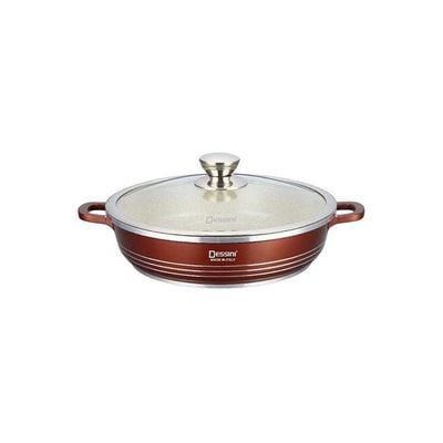 Granite Shallow Cooking Pot Brown 32centimeter Granite Shallow Cooking Pot Brown 32centimeter