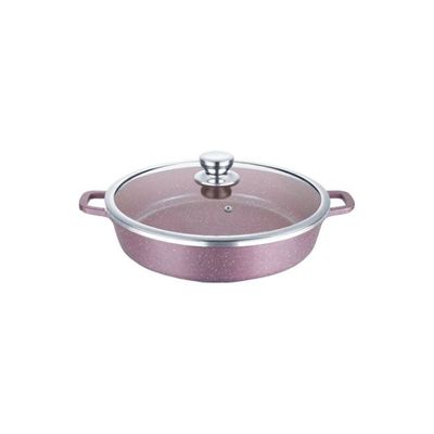 Shallow Cooking Pot Pink/Clear/Silver 40centimeter Shallow Cooking Pot Pink/Clear/Silver 40centimeter