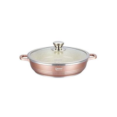 Granite Shallow Cooking Pot Bronze 28centimeter