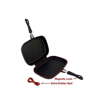 Aluminum Double Grill Pan Black 34cm