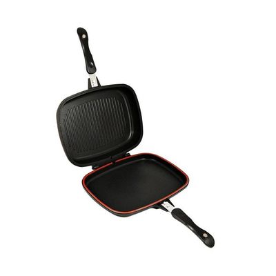 K32 Double Sided Grill Pan Black 32x6x24centimeter