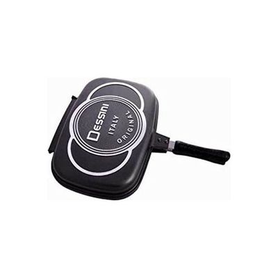 Aluminum Two-Sided Double Grill Non-Stick Pressure Pan Black 36cm