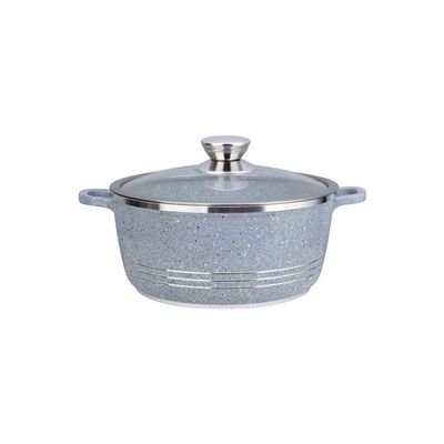 Granite Casserole Pot With Lid Grey 40centimeter