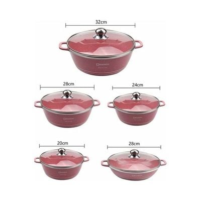 10-Piece Cookware Set Pink