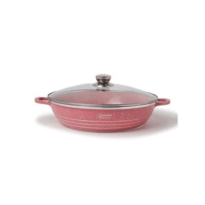 10-Piece Cookware Set Pink/Silver Very Small Casserole 20, Small Casserole 24, Medium Casserole 28, Large Casserole 32, Shallow Casserole 28cm