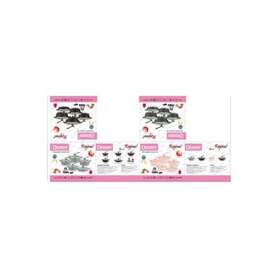17-Pieces Granite Cookware Set Includes Casserole With Lid 24cm, Casserole With Lid 28cm, Casserole With Lid 32cm, Casserole With Lid 28cm, Shallow Casserole 7xCooking Tools Pink/Clear 32cm