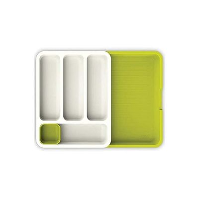 Plastic Cutlery Tray White/Green