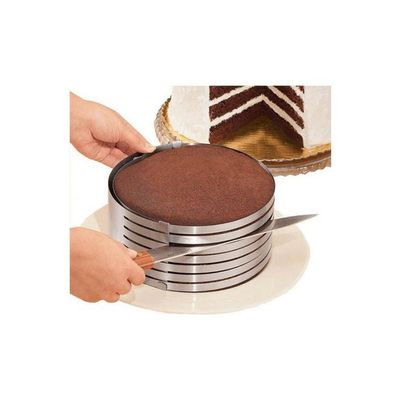 Stainless Steel Cake Ring Cutterlayer Cake Slicer Kit Mousse Slicing Cakediameter Is 24Cm Silver