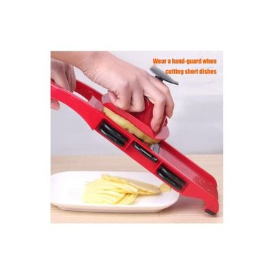 Stainless Steel Blade Vegetable Cutter And Peeler Set Red/Black 32x10x5.5centimeter