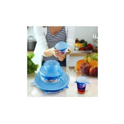 6-Piece Food Cover Stretch Lids Set Multicolour