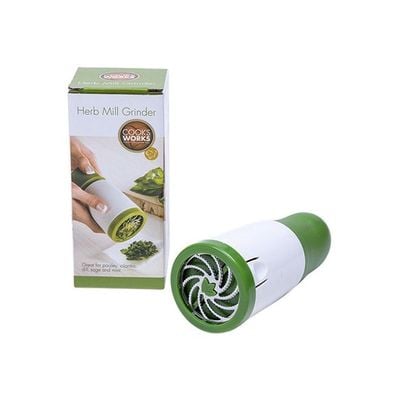 Herb Mill Grinder White/Green 7.5x17.5x7.5centimeter