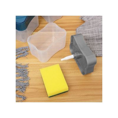 Dishwashing Sponge Soap Dispenser Grey 9.1x10.2x14cm