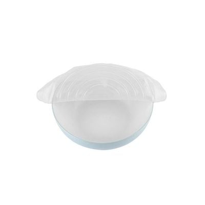 6-Piece Silicone Stretchable Food Bowl Covers White 132.00g